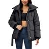 MJGkhiy Piumino Donna Invernale Curvy Cappotto Con Zip Elegante Caldo Giacca Antivento con Cintura Moda Autunnale Giubbino Trapuntato Taglie Forti Comodo Piumini Imbottita Casual Puffer Jacket