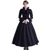 GRACEART Donna Abito con Crinolina Vittoriano Vestito Vintage Medievale Masquerade Abiti (M, Nero)