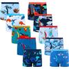 BIG ELEPHANT Boxer Slip per Bambini Confezione da 10, Biancheria Intima con Stampa Dinosauri 100% Cotone per Bambini, Morbido e Traspirante, Taglie 7-8anni