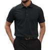 Generic Breeze - Polo da uomo a maniche corte, estiva, per il tempo libero, traspirante, ad asciugatura rapida, per tennis, sport, Nero , XL