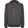 EA7 Emporio Armani Felpa con Cappuccio Logo Series in Cotone Felpato da Uomo (IT, Testo, XL, Regular, Regular, Grigio)