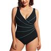 DELIMIRA Donna Costume da Bagno Scollatura a V Coppe Multicolore #3 44