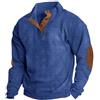 MJGkhiy Felpa Uomo Senza Cappuccio Henley Maglia Manica Lunga Elegante Corduroy Pullover Retro Casual Button Sweatshirt T-Shirt Lavoro Maglietta Camicia Felpe Maglione per Autunno Invernale