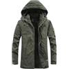 Oanviso Giacca da Uomo Cappotti Militare Invernale Caldo Media Lunghezza Cappotto Parka in Pile con Cappuccio Caldo Giubbotto Casual Giacca in Pile con Cerniera A Verde L