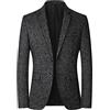 Generic Giacca da uomo in misto lana, Giacca da uomo invernale, Blazer da uomo in tweed, Cappotto sportivo grigio su misura, Blazer classico monopetto, Giacca formale da uomo con texture, Blazer da uomo per