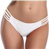 SHEKINI Triangolo Donna Sexy Halterneck Tankini Estate Brasiliana Push up Hollow out Bikini Donna Costume Costumi da Bagno Due Pezzi Swimwear Beachwear(L, Bianco - Bikini Bottom)