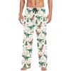 PAQGSREM Pantaloni da pigiama da uomo, morbidi e comodi, con tasche, Dinosauro di Natale, L