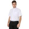 IvyRobes Camicia Prete a Maniche Corte da Uomo Clergyman con Colletto Sacerdote per Unisex Bianco