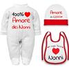 Corredino Neonato body per neonati cotone frase 100% amore dei nonni manche corte o in caldo cotone manica lunga set con bavetta cappello e tutine