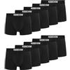 Bobelle Mutande Uomo da 10 Pezzi, Mutande Uomo Boxer Cotone Elasticizzato Traspiranti retrò Biancheria (IT, Testo, L, Regular, Regular, Nero)