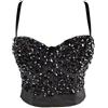 Woboren Reggiseno da donna clubwear party punk gotico corsetto corsetto push-up con strass diamante cime