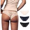 FOCENZA Brasiliana Donna in Pizzo e Microfibra | 3 Pezzi | Vari Colori | Intimo Donna Seducente | Senza Cuciture | Made in Italy