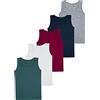 LOREZA ® Canottiere da Bambino in Cotone- Basics - (116-122 (6-7 Anni), Modello 3-5 Pack)