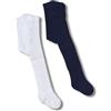 Coccoli | 2 Paia Collant Bambina Neonata in Cotone con Motivo Traforato | Calze Traforate Elasticizzate | Collant Tinta Unita | Made in Italy