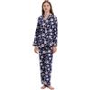 Amaxer Set Pigiama Caldo da Donna in Flanella 100% Cotone Set Pigiama Autunno e Inverno