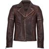 Infinity Leather Giacca da Uomo in 100% Pelle con Doppia Zip Incrociata Stile Motociclista Brando Slim Fit