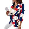 shownicer Blazer Donna Elegante Manica Lunga Scollo a V Giacca Moda ClassicoTintura per Cravatta Giacche Casual Ufficio Business Cardigan Cappotti Rosso XL