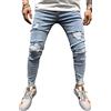 Osheoiso Jeans Uomo Pantaloni Slim Fit Strappato Stretch Jeans Skinny Ripped Casual Dritti Jeans Denim Zip Pantaloni Hip Hop Nero Cargo Pantaloni Moda Chino Pantaloni