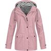 Generico Giacca Impermeabile Donna Leggera, Giacca Antipioggia Donna Antivento Lungo Trench con Cappuccio Traspirante a Vento Raincoat per All'aperto Campeggio Trekking