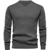 MakingDa Felpe Girocollo Uomo Slim Fit Leggera Semplici Waffle Magli Manica Lunga Sportiva Basic Felpa Senza Cappuccio Morbida Calda Pullover Adolescenti Sweatshirt Casual Casa Grigio XXL