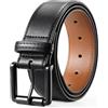 BELTROAD Cintura in pelle da uomo, cintura da uomo, in pelle, larghezza 40 mm, da uomo, cintura da lavoro, jeans, regalo nero o marrone, Nero (fibbia nera), Gesamtlänge 110cm