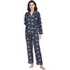 Amaxer Set Pigiama Caldo da Donna in Flanella 100% Cotone Set Pigiama Autunno e Inverno, Caramelle di Natale，M