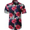 Jogal - Camicia hawaiana da uomo, a maniche corte, stile casual, motivo floreale