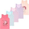 LOREZA ® 5 Cannottiera da Bambina in Cotone Canotta Intima Vari Disegni Intimo 2-15 Anni