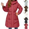 MJGkhiy Piumino Donna Lungo Con Cappuccio Invernale Elegante Cappotto Trapuntato Outdoor Caldo Giubbotto Lunghe Curvy Antivento Cappotti Lunghi Casual Piumini Con Zip Taglie Forti Giacca Imbottita