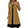 shownicer Vestito Maglioni Donna Invernale Elegante Manica Lunga Girocollo Maglione Vestito Casual Linea-A Knitted Dress per Autunno Inverno