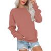 PLOKNRD Donna Felpa con Tasche Leggera Senza Cappuccio Maglia Tempo Libero Sport Basic Casual Style(Rosa-Arancio,M)