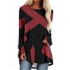 Uwdiohq Offerte Outlet Camicette da Donna in Cotone a Maniche Lunghe con Tasche Larghe e Casual Abiti Eleganti Taglie Forti Maglietta Schiena Scoperta T-Shirt Rossa Bambina Ma T Shirt Offerta Donna