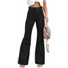 nicticsi Pantaloni in Velluto a Coste da Donna Tinta Unita Vintage Sweatpants con Tasche Bootcut Pantalonii a Vita Alta Classici per Il Tempo Libero A Nero XL
