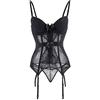 SxyBox Donna Sexy Pizzo Bustino Corsetto Intimo Lingerie Set Prospettiva Pigiama Waist Trainer con G-String