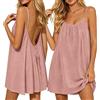 Generico Vestito Lungo da Spiaggia Donna Realizzato in Lino Traspirante con Taglio Ampio sotto Il Ginocchio per Vacanze Estive Gite all Aperto E Incontri Casual