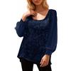 Nuqqichongtian Top Donna Elegante Sexy Argento Paillettes Camicetta Maglia Bordeaux in Pizzo con Paillettes Manica Lunga Curvy Blusa sotto Giacca