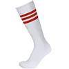 myAIMS 4 calzini a righe per calcio, sportivi, elasticizzati, a compressione, antiscivolo, al ginocchio, per calcio, atletica, lunghi, multicolore, a righe, per uomo, donna, adolescente, unisex, bianco/rosso