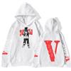 Silver Basic Rapper J-W&V Hoodie Donna Uomo Felpe con Cappuccio Hip Hop Papper Stampato Oversize Harajuku Tops XXL,Bianco-1