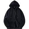 generic Felpa con cappuccio da uomo con zip intera primavera e autunno abbigliamento casual vestibilità standard leggera traspirante con cerniera capispalla, Nero , 6XL