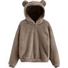 Generic Carino Orso Felpa con cappuccio Calda Pullover Felpa Animale Girocollo Felpe Vintage Cat Ear Felpa con cappuccio Peloso College Felpe con cappuccio a maniche lunghe Anime Pile Orecchie di orso Casual