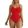 SHAPERX Body Contenitivo Modellante Donna Bodysuit Intimo Snellente Body Shaper Seamless Figura Formante Corpetto Shapewear, UK-SZ5215-Red-L/XL