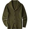 ZHILI Cardigan Sciarpa da Uomo Collare Bag Wired Solid Color Buttons Autunno e Inverno Mens Abbigliamento_Olive_Medium