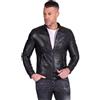 D'Arienzo Giacca in Pelle Uomo Nera Vera Pelle Primavera Moto Giubbotto Giubbino Biker Made in Italy Ted Nero/58