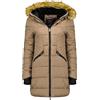 Geographical Norway Abeille Lady Distribrands - Parka caldo da donna - cappotto di pelliccia sintetica spessa - giacca a vento invernale - piumino lungo foderato (Grigio Talpa XL - Taglia 4)