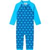 weVSwe Rash Guard Costume Intero a Maniche Lunghe per Neonati Blu Granchio Protezione UPF 50+ Muta con Cerniera sul Cavallo 2 Anni