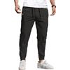 COOFANDY Pantaloni Casual Uomo Pantaloni Cargo Pantaloni da Jogging Pantaloni Lavoro con Tasche Nero L