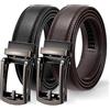 WERFORU Cintura in pelle da uomo, con fibbia automatica, in pelle, larghezza 30 mm, per il tempo libero
