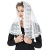 BEAUTELICATE Velo Di Pizzo Da Sposa Chiesa Cattolica Messa Triangolare Mantila Sciarpa Copricapo In Latino Nero Bianco V99