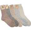 Provellus Calze in lana spesse alpaca, taglia EU 36-46, bianco e beige, 43-46