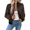 GORGLITTER Giacca da donna Autunno Elegante Giacche con stampa leopardata Bomber leggero colletto da baseball Giacche con chiusura lampo Giacca per il tempo libero, marrone cioccolato, XL